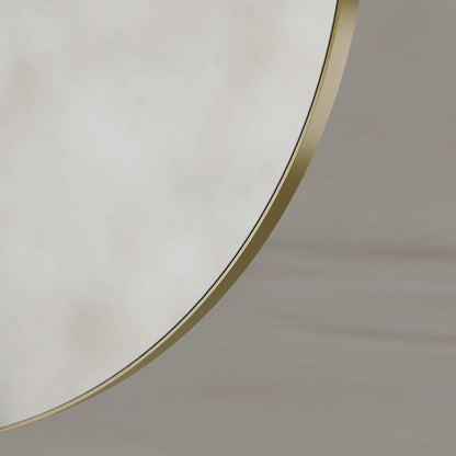 Oslo Round Mirror 60cm in Brushed Brass - Origins Living, view 3