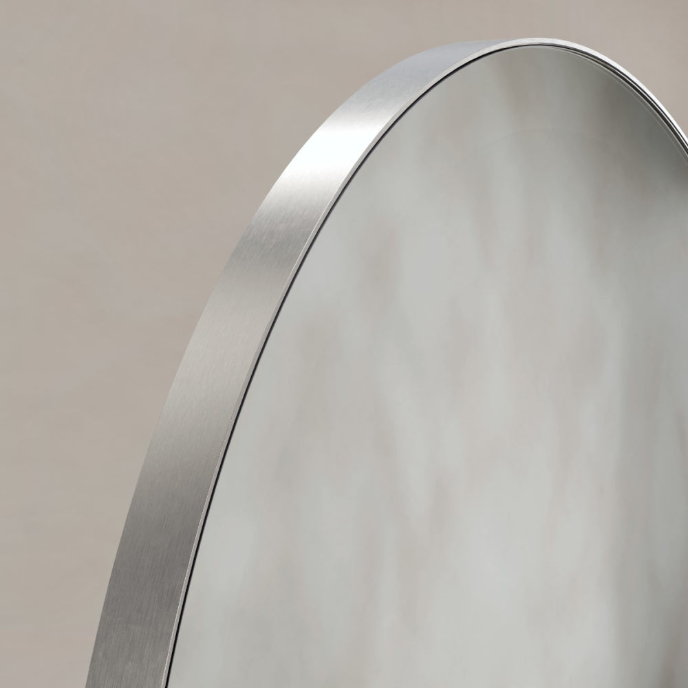 Oslo Round Mirror 60cm in Brushed Nickel - Origins Living, view 3