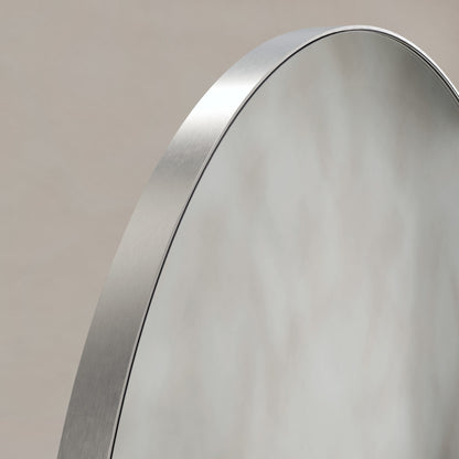 Oslo Round Mirror 60cm in Brushed Nickel - Origins Living, view 3
