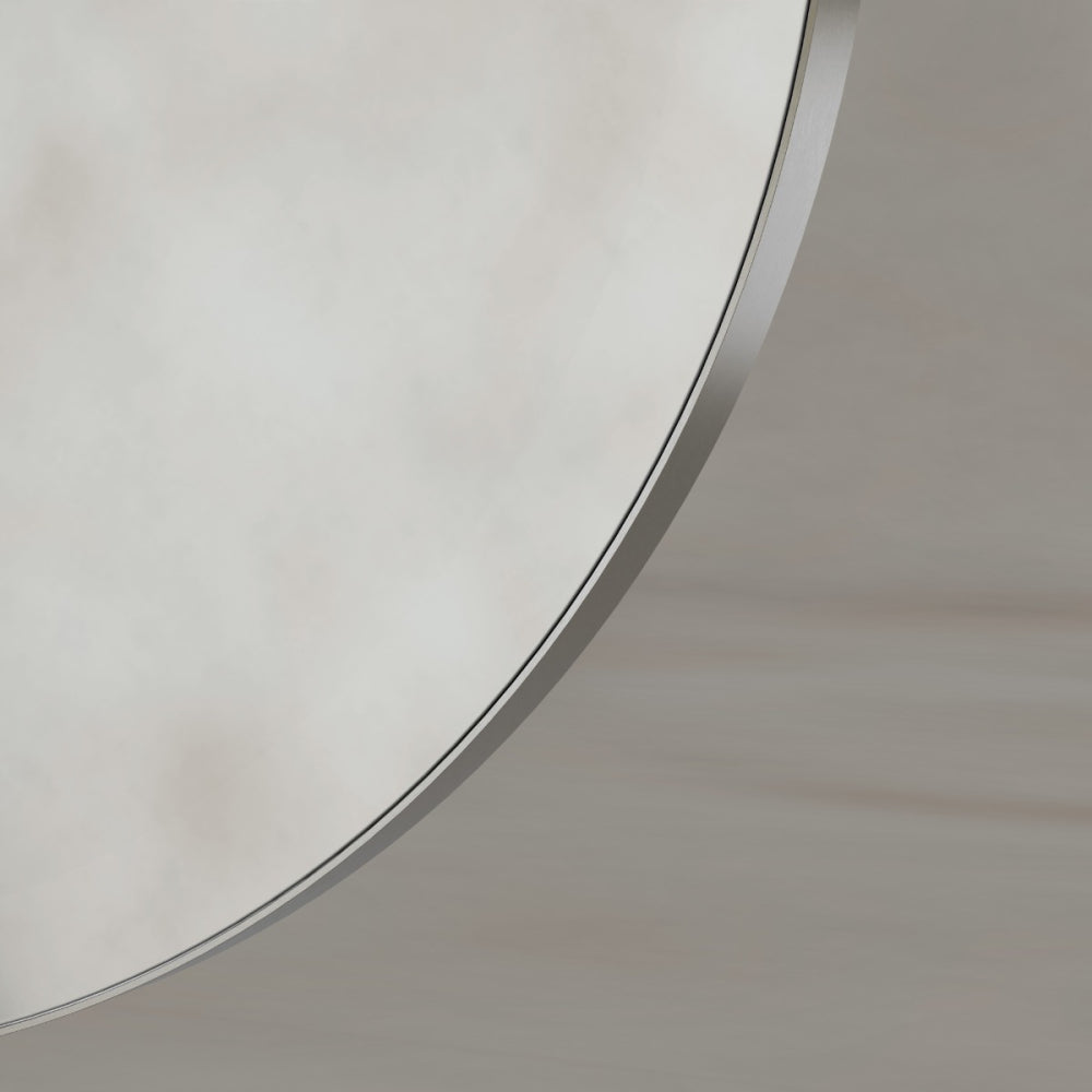 Oslo Round Mirror 60cm in Brushed Nickel - Origins Living, view 4