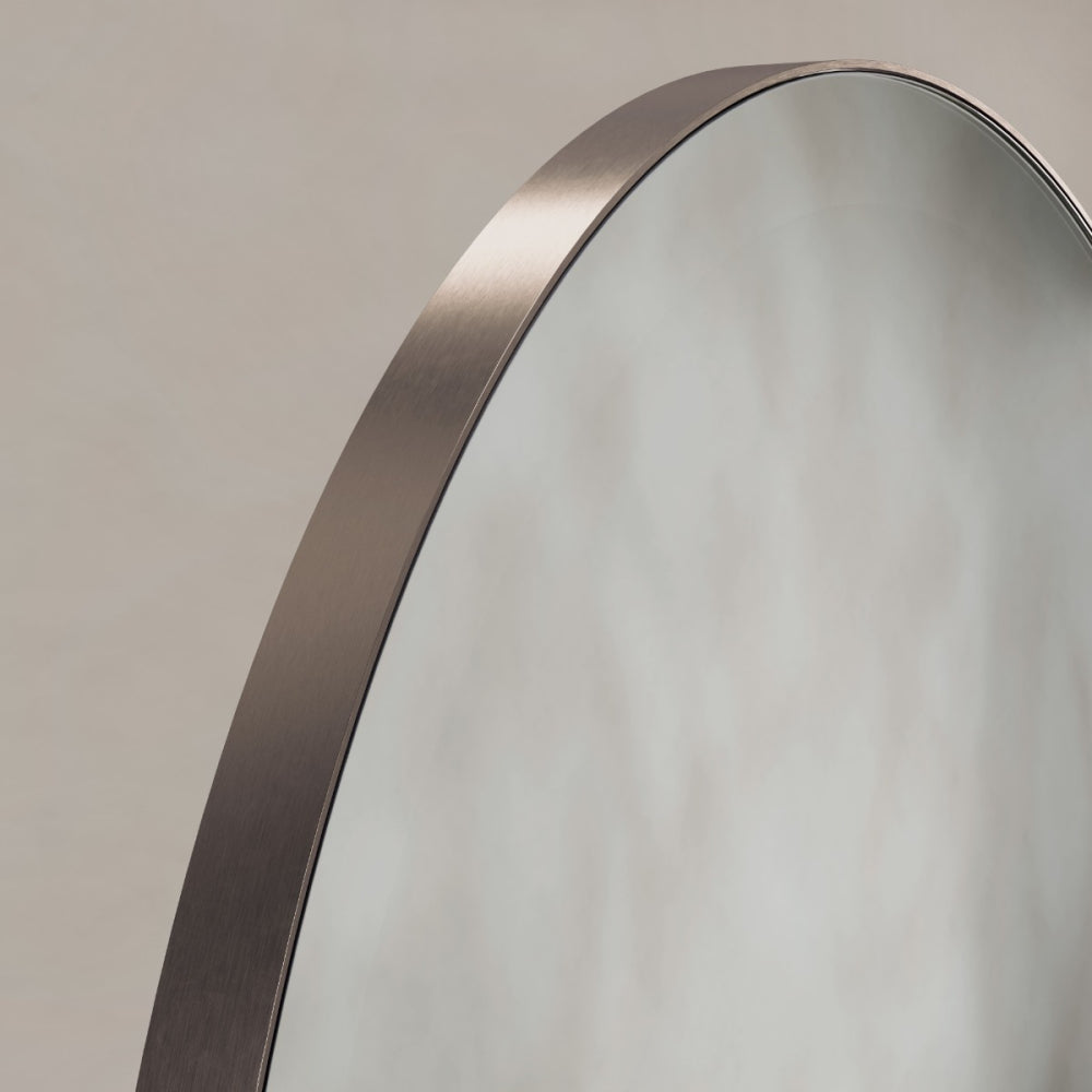 Oslo Round Mirror 60cm in Brushed Bronze - Origins Living, view 2