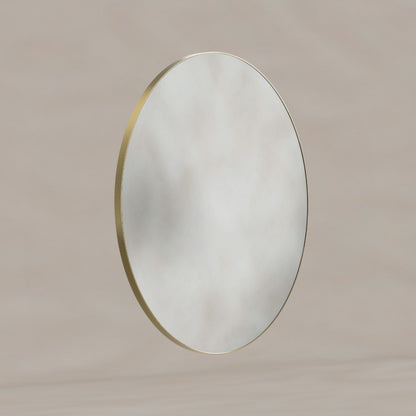 Oslo Round Mirror 80cm in Brushed Brass - Origins Living