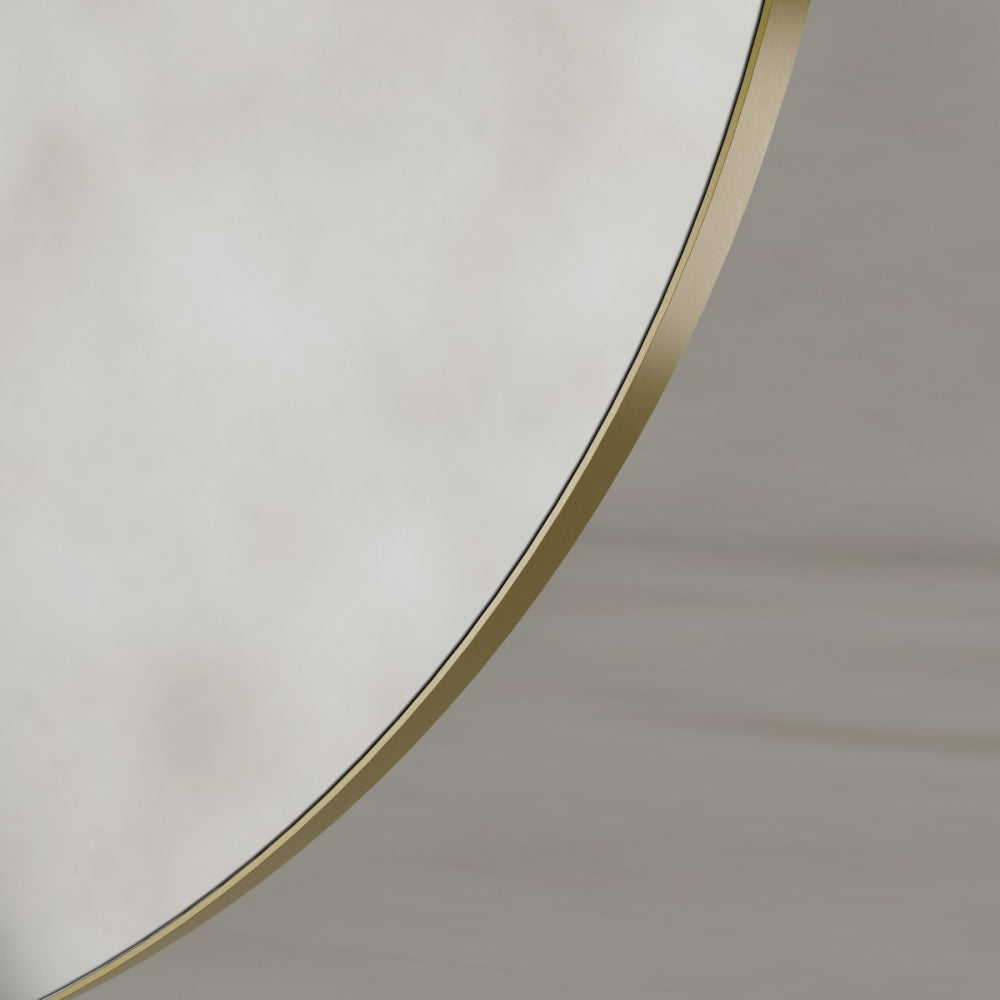 Oslo Round Mirror 80cm in Brushed Brass - Origins Living, view 3