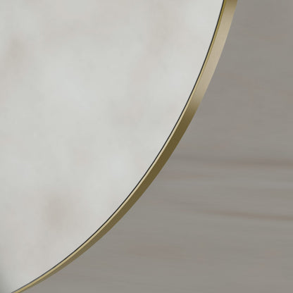 Oslo Round Mirror 80cm in Brushed Brass - Origins Living, view 3