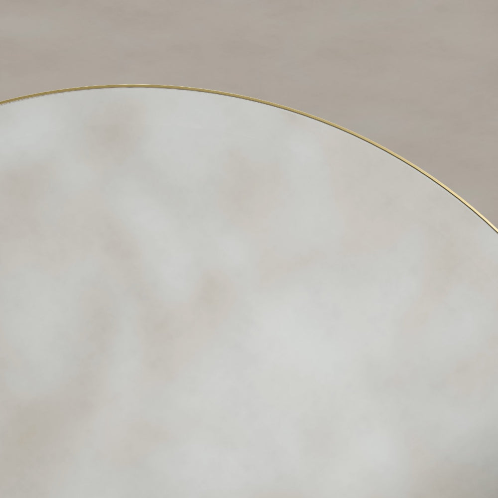 Oslo Round Mirror 80cm in Brushed Brass - Origins Living, view 5
