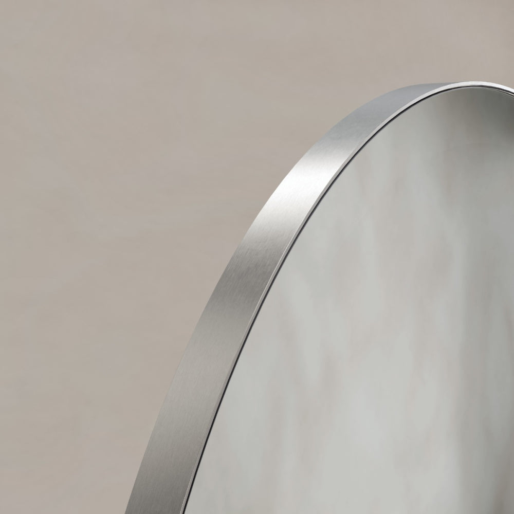 Oslo Round Mirror 80cm in Brushed Nickel - Origins Living, view 3