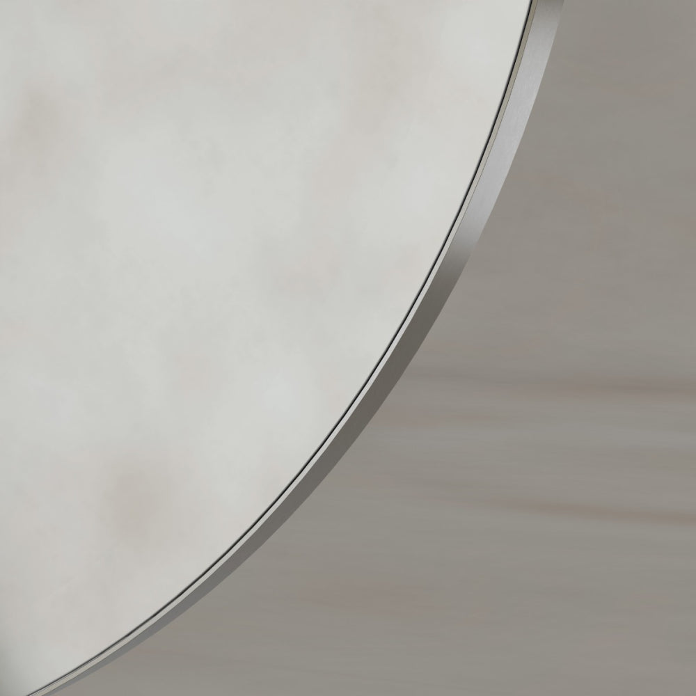 Oslo Round Mirror 80cm in Brushed Nickel - Origins Living, view 4