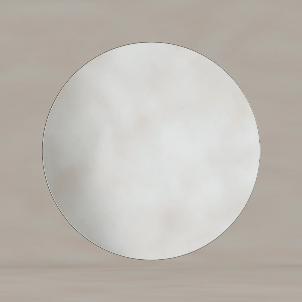 Oslo Round Mirror 80cm in Brushed Nickel - Origins Living, view 5
