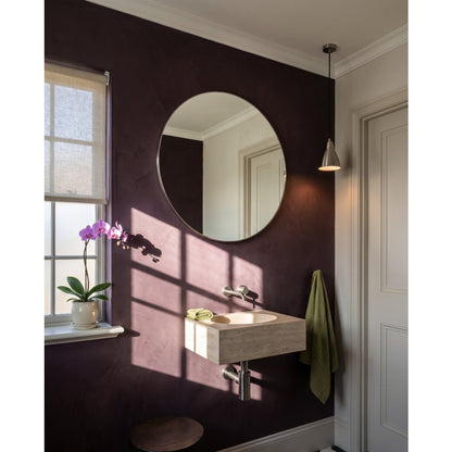 Oslo Round Mirror 80cm in Brushed Nickel - Origins Living