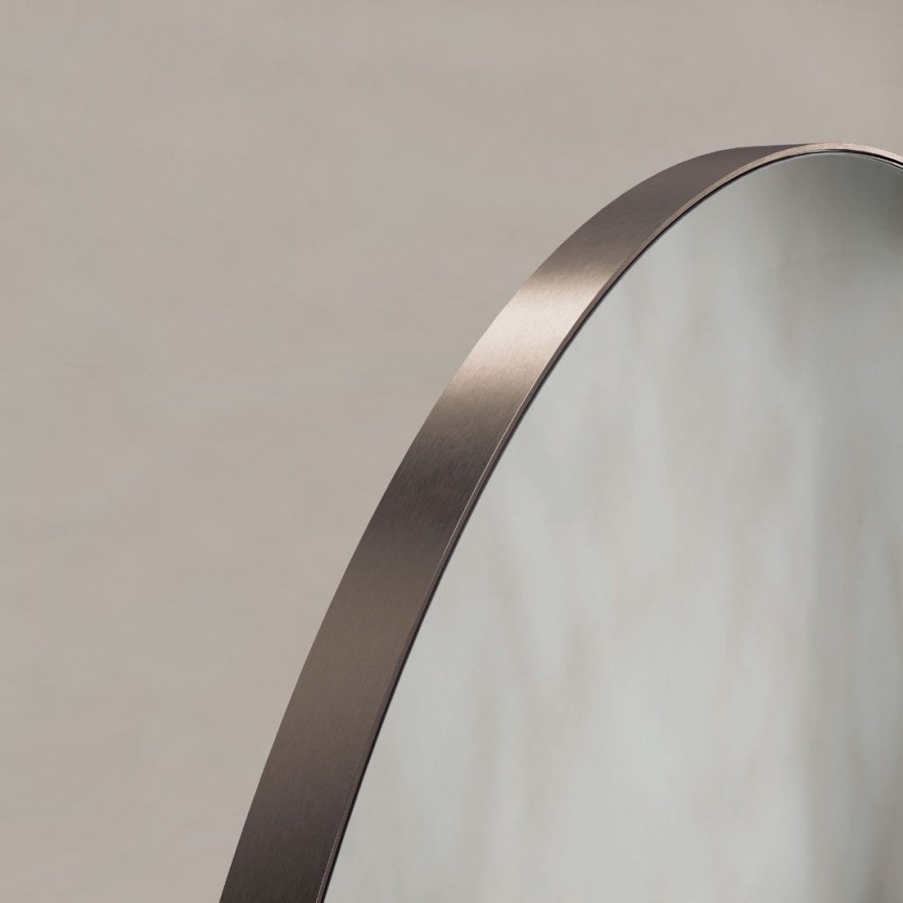 Oslo Round Mirror 80cm in Brushed Bronze - Origins Living, view 2