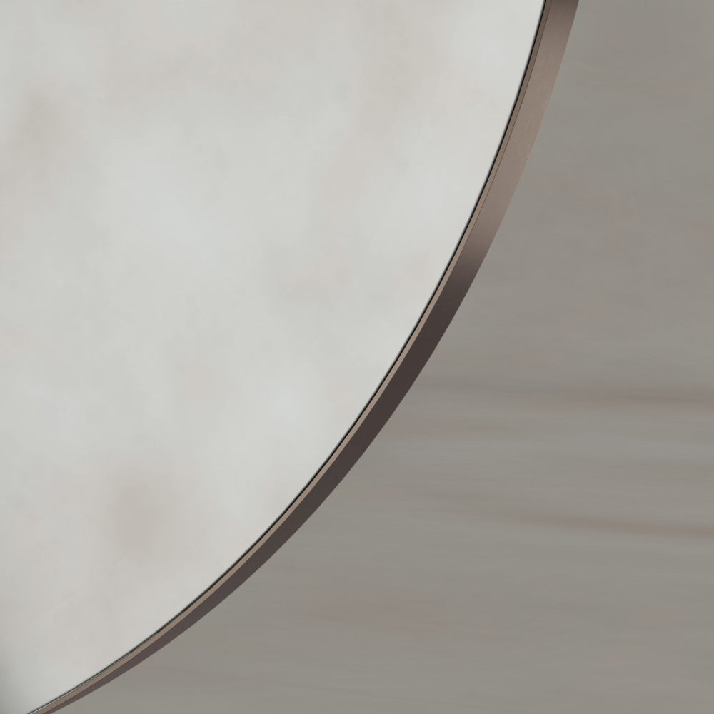 Oslo Round Mirror 80cm in Brushed Bronze - Origins Living, view 3