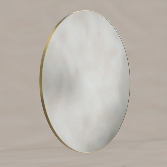 Oslo Round Mirror 100cm in Brushed Brass - Origins Living
