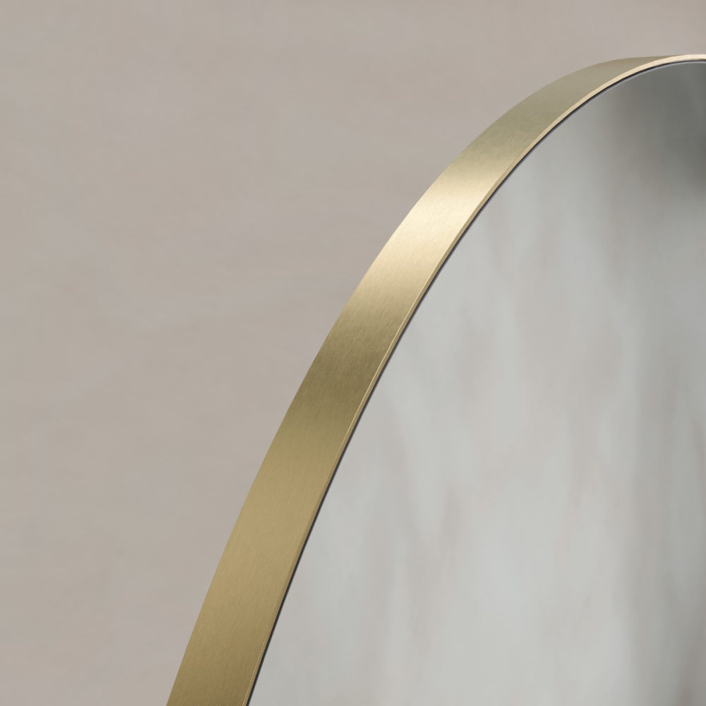 Oslo Round Mirror 100cm in Brushed Brass - Origins Living, view 2