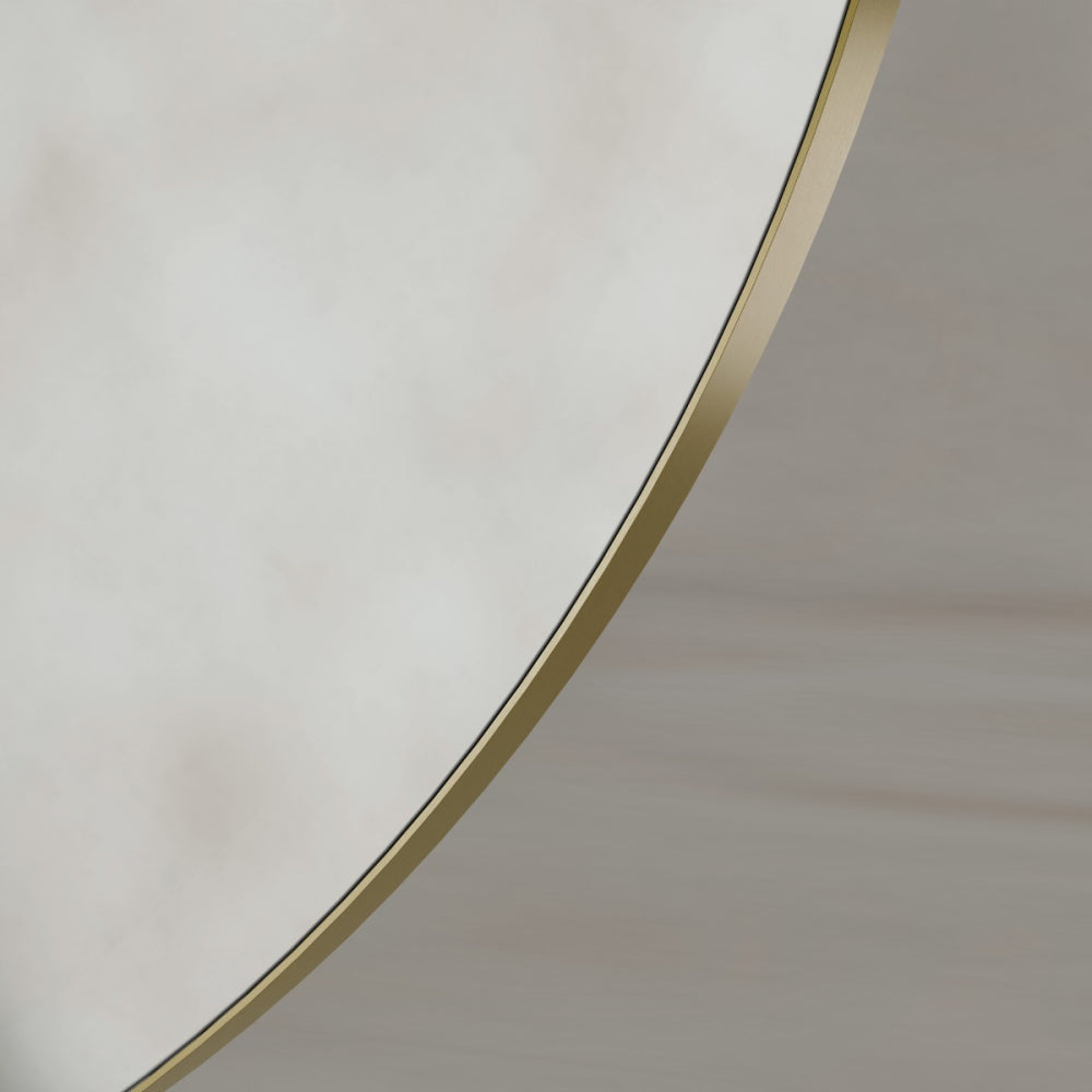 Oslo Round Mirror 100cm in Brushed Brass - Origins Living, view 3