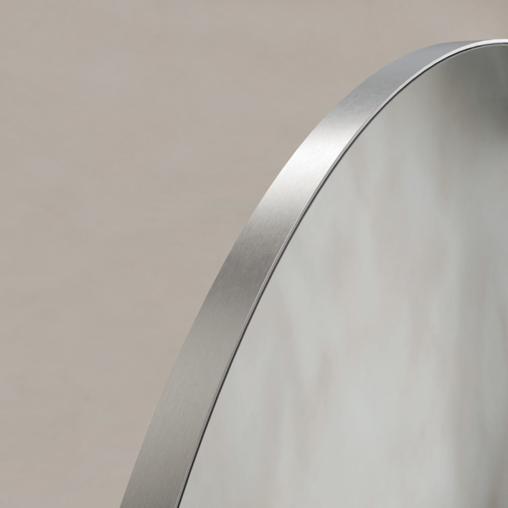Oslo Round Mirror 100cm in Brushed Nickel - Origins Living, view 3