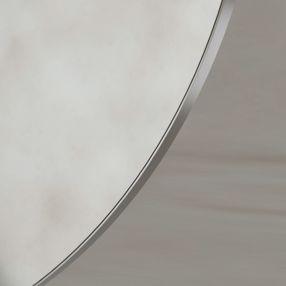 Oslo Round Mirror 100cm in Brushed Nickel - Origins Living, view 4