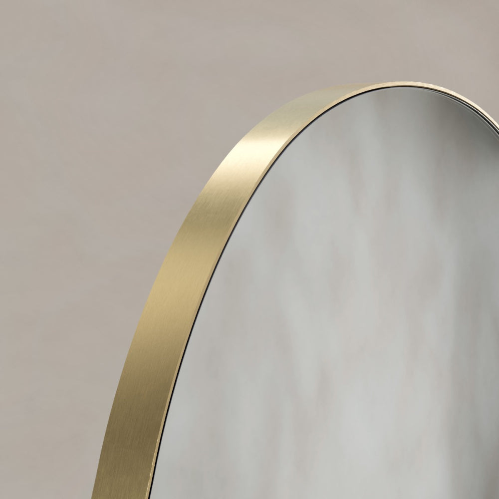 Oslo Organic Mirror 60cm in Brushed Brass - Origins Living, view 2