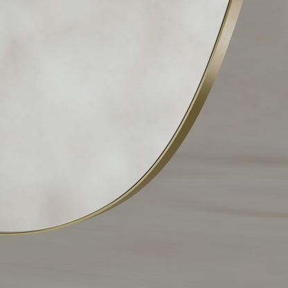Oslo Organic Mirror 60cm in Brushed Brass - Origins Living, view 3