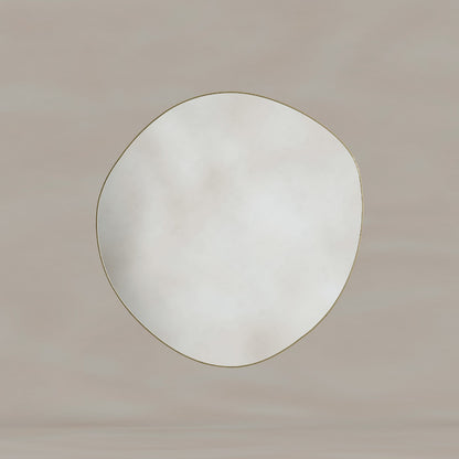Oslo Organic Mirror 60cm in Brushed Brass - Origins Living, view 4