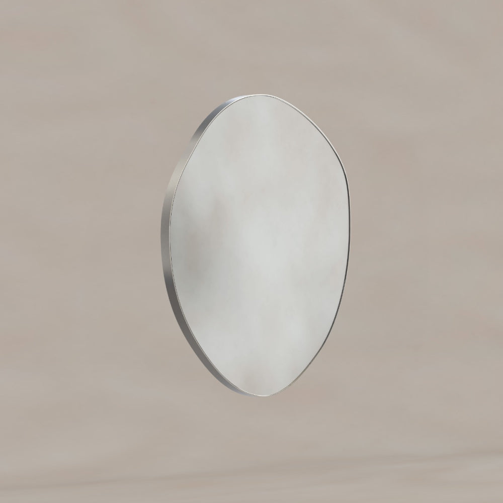 Oslo Organic Mirror 60cm in Brushed Nickel - Origins Living, view 2