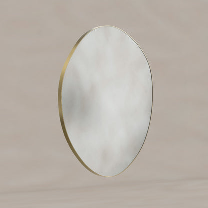 Oslo Organic Mirror 80cm in Brushed Brass - Origins Living