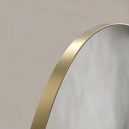Oslo Organic Mirror 80cm in Brushed Brass - Origins Living, view 2