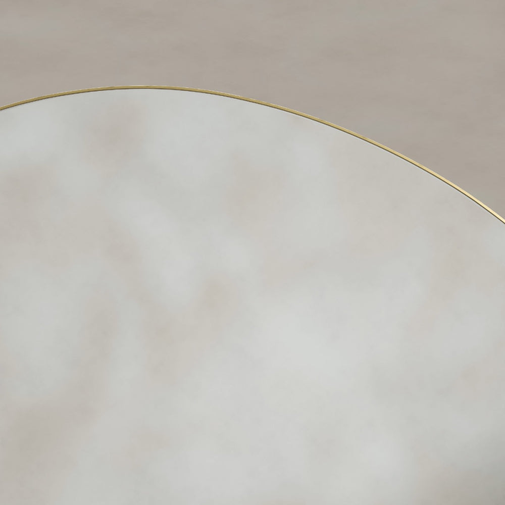 Oslo Organic Mirror 80cm in Brushed Brass - Origins Living, view 5