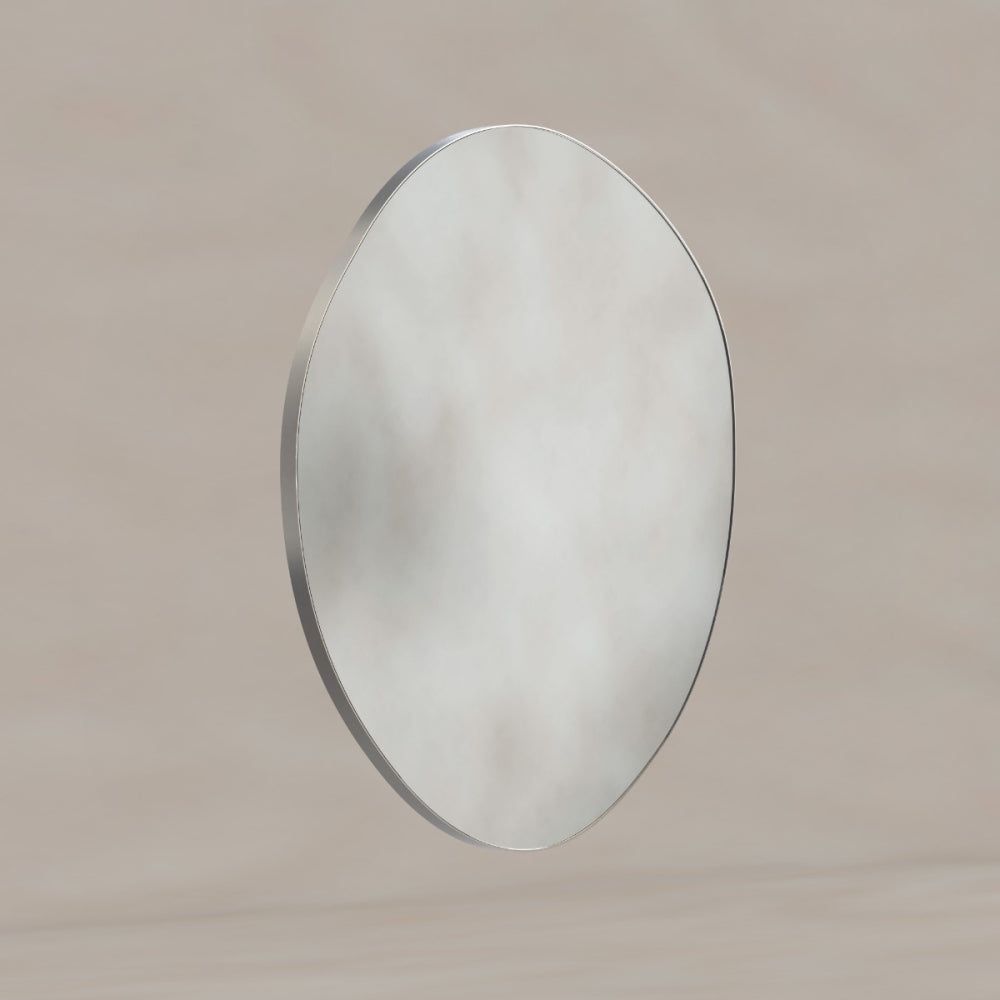 Oslo Organic Mirror 80cm in Brushed Nickel - Origins Living, view 2