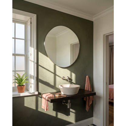 Oslo Organic Mirror 80cm in Brushed Nickel - Origins Living