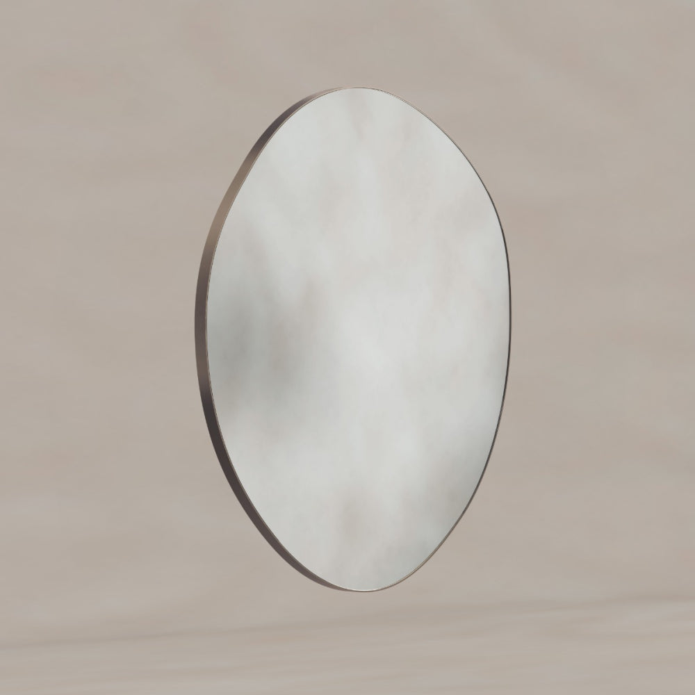 Oslo Organic Mirror 80cm in Brushed Bronze - Origins Living