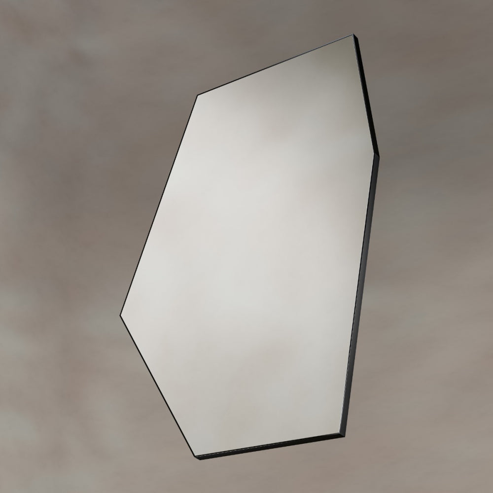 Oslo Irregular Hexagon Mirror 55x80cm in Black - Origins Living, view 7