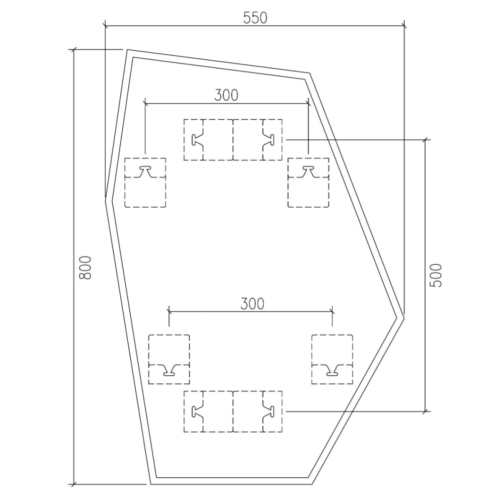 Oslo Irregular Hexagon Mirror 55x80cm in Black - Origins Living, view 12