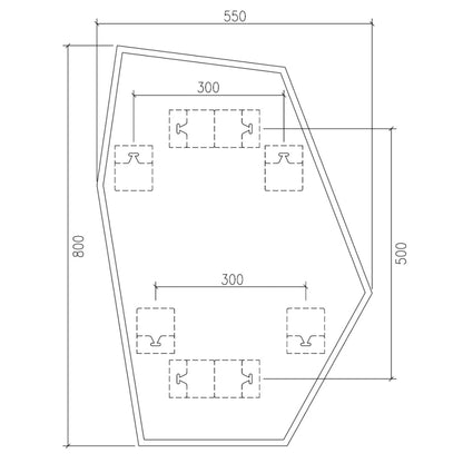 Oslo Irregular Hexagon Mirror 55x80cm in Black - Origins Living, view 12