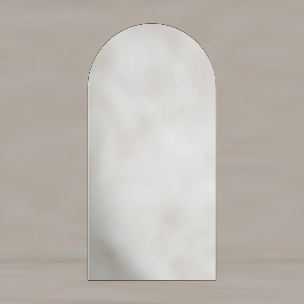 Oslo Arch Mirror 50x100cm in Brushed Brass - Origins Living, view 5
