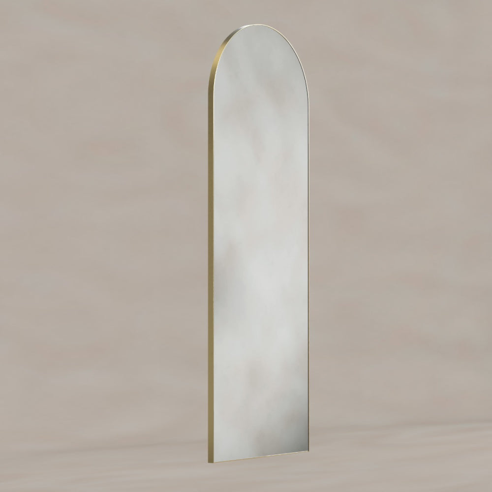 Oslo Arch Mirror 50x140cm in Brushed Brass - Origins Living