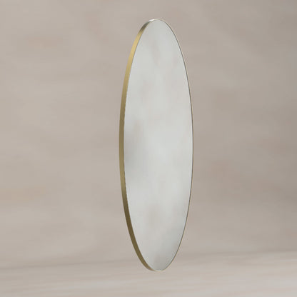 Oslo Oval Mirror 45x100cm in Brushed Brass - Origins Living, view 2