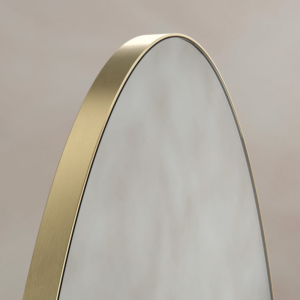 Oslo Oval Mirror 45x100cm in Brushed Brass - Origins Living, view 3