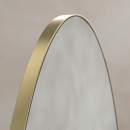Oslo Oval Mirror 45x100cm in Brushed Brass - Origins Living, view 3