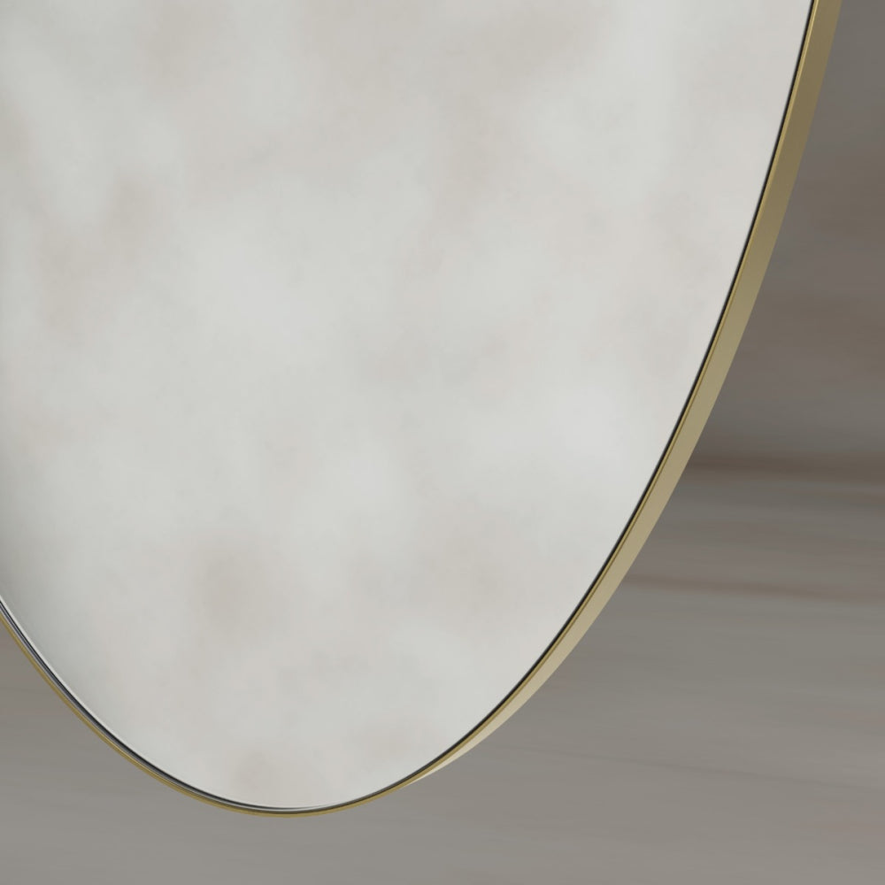 Oslo Oval Mirror 45x100cm in Brushed Brass - Origins Living, view 4