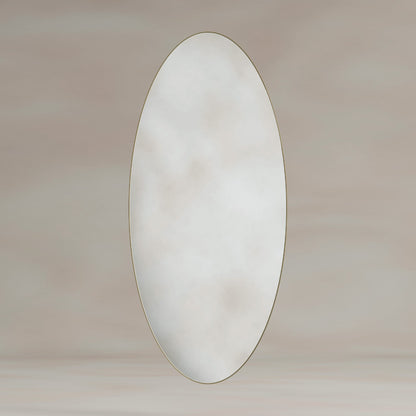 Oslo Oval Mirror 45x100cm in Brushed Brass - Origins Living, view 5