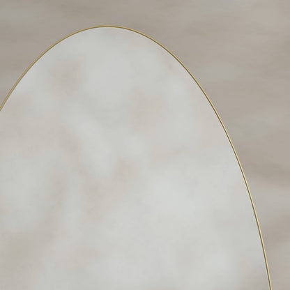 Oslo Oval Mirror 45x100cm in Brushed Brass - Origins Living, view 6