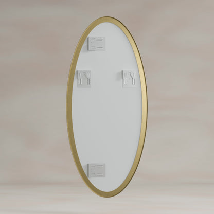 Oslo Oval Mirror 45x100cm in Brushed Brass - Origins Living, view 7