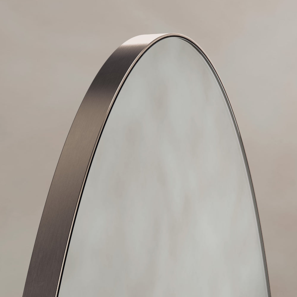 Oslo Oval Mirror 45x100cm in Brushed Bronze - Origins Living, view 3