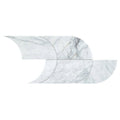 Ottimo curve mosaic white marble tile with elegant gray veining and curved geometric segments for wall or floor use