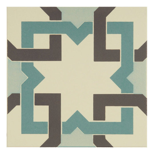 Ottoman Light Jade, Dark Jade and Dark Grey on White - alternate view