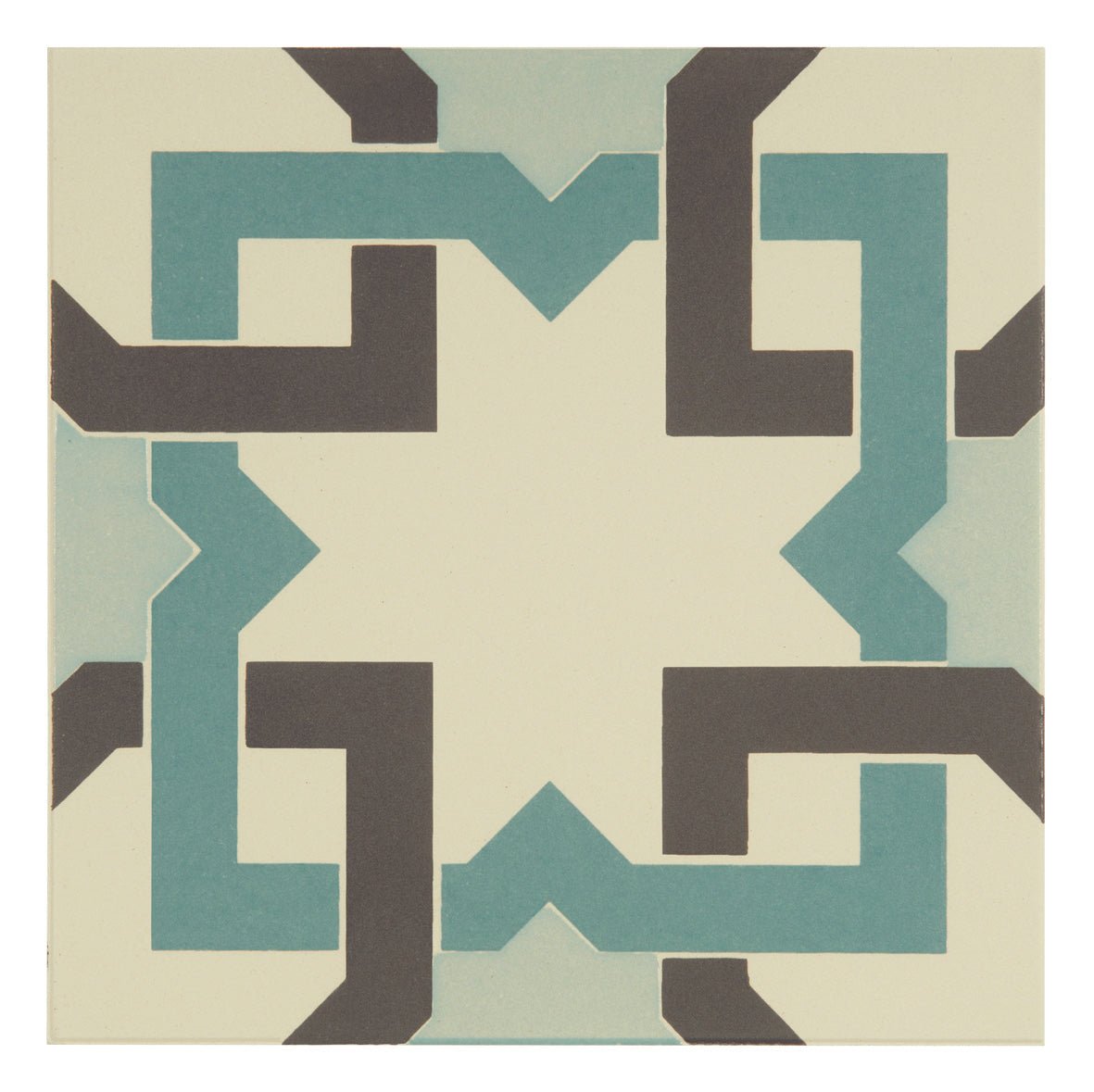 Ottoman Light Jade, Dark Jade and Dark Grey on White