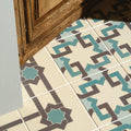 Ottoman Light Jade, Dark Jade and Dark Grey on White