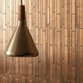 Ottone Metal Mosaic copper metal brick mosaic with a bronze conical pendant light