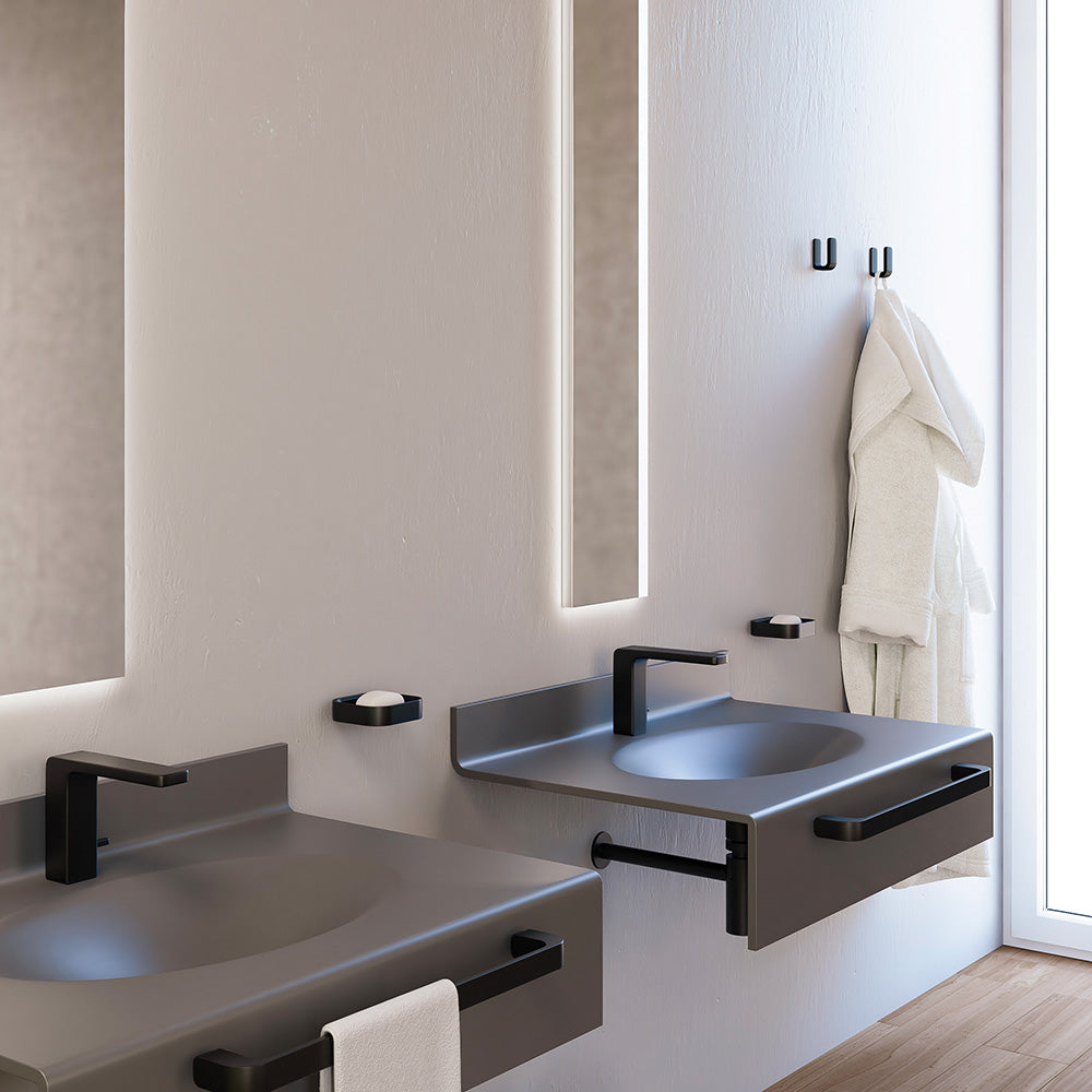 Outline Towel Rail/Grab Bar 25cm in Black - Origins Living, view 2