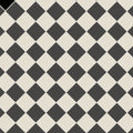 Oxford 106mm black and dover white floor tile with black and cream diamond pattern for stylish indoor flooring